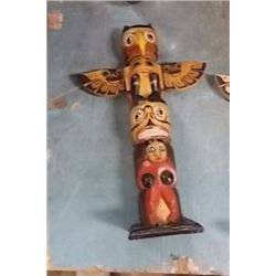 UNIQUE  HAND CRAFTED NATIVE TOTEM POLE - 10" TALL - ESTIMATED RETAIL ~$50 - 75