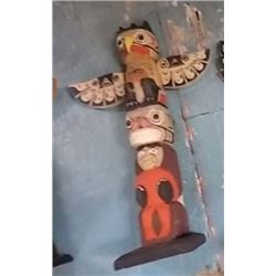 UNIQUE  HAND CRAFTED NATIVE TOTEM POLE - 10" TALL - ESTIMATED RETAIL ~$50 - 75