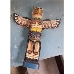 UNIQUE  HAND CRAFTED NATIVE TOTEM POLE - 10" TALL - ESTIMATED RETAIL ~$50 - 75