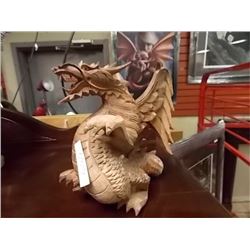 UNIQUE HAND CRAFTED AND DETAIL CARVED DRAGON - ALL WOOD  - SMALL - ESTIMATED RETAIL - $89