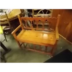 SMALL PINE BENCH WITH BACK REST