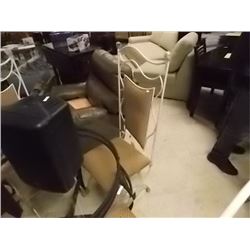 DINING CHAIR - TALL BACK - WROUGHT IRON FRAME AND UPHOLSTER SEATS - 4 TTL - HEAVY METAL