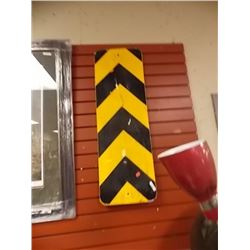 METAL STREET SIGN - BARICADE AHEAD - STEER CLEAR