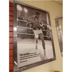 FRAMED PRINT ON BOARD - "I'M SO FAST..."- MOHAMMAD ALI - GALLERY ESTIMTE - $575