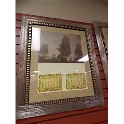 FRAMED VINTAGE CALENDAR PRINTS - SAILING SHIPS -