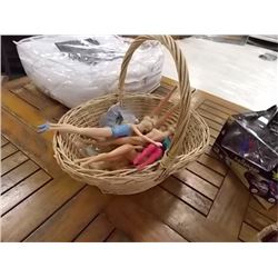 BASKET OF BARBIES