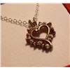 Image 1 : NECKLACE - RUBY & DIAMOND HEART STERLING SILVER PENDANT ON STERLING SILVER CHAIN - RETAIL ~$450