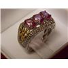 Image 1 : RING - CLASSIC TRINITY STYLE RING 2.88TCW WITH PINK TOPAZ AND .02TCW DIAMONDS IN STERLING SILVER SET