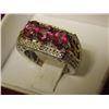Image 2 : RING - CLASSIC TRINITY STYLE RING 2.88TCW WITH PINK TOPAZ AND .02TCW DIAMONDS IN STERLING SILVER SET