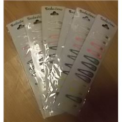 NEW HAIR CLIPS - 6 PACK OF 12 = 72 CLIPS TOTAL - LARGE  - ASSORTED PASTEL COLORS