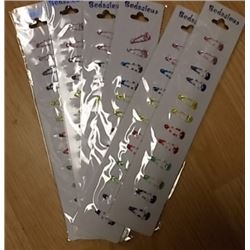 NEW HAIR CLIPS - 6 PACK OF 12 = 72 CLIPS TOTAL - SMALL  - ASSORTED COLORS WITH WHITE