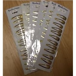 NEW HAIR CLIPS - 6 PACK OF 12 = 72 CLIPS TOTAL - LARGE  - GOLD