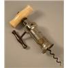 Image 1 : A Kings rack corkscrew with bone handle and silvered barrel applied with a brass coat of arms. (L...