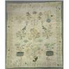 Image 1 : A George lll needlework sampler, with butterflies, cherubs , birds and plants, dated 1815 and ini...