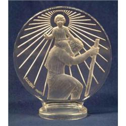 A Lalique frosted and moulded glass 'St. Cristophe' car mascot, signed R. Lalique, France (Cat. R...