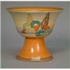 Image 1 : A Clarice Cliff Capri-pattern pedestal bowl, Bizarre back-stamp, 7.75in....