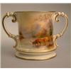 Image 1 : A Royal Worcester loving cup painted by James Stinton, with highland cattle watering, 1926. (rest...