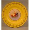 Image 1 : A Royal Worcester cabinet plate painted with pears and blackberries by H. Aynton, with a gilt yel...