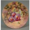Image 1 : A pair of Royal Worcester cabinet plates, painted with apples, plums and grapes by J. Smith, W953...