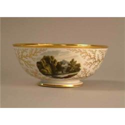 A Flight, Barr and Barr, Worcester bowl, 1813-40, painted with named vignettes 'Kirkham Priory Ga...