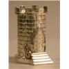 Image 1 : An Edwardian silver money box, in the form of a turret with steps leading to a padlocked door, Bi...