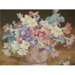 Helen Seddon (fl. c.1925-1955) watercolour, Still life of flowers in a pot, signed, 9 x 10 ins....