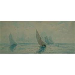 Philip Osment (fl.1900's-1930's) pair of watercolours, Liverpool bay, signed, 14 x 31 ins....