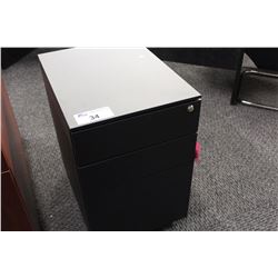 BRAND NEW BLACK 3 DRAWER MOBILE LOCKING PEDESTAL