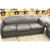 Image 2 : GREEN LEATHER 3 THREE SEAT SOFA