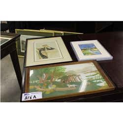 LARGE LOT OF 9 FRAMED PRINTS