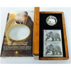 CANADA-2004 $8 SILVER GRIZZLY BEAR