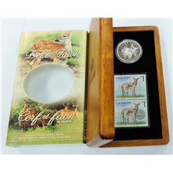 CANADA-2005 $5 SILVER PROOF DEER & FAWN