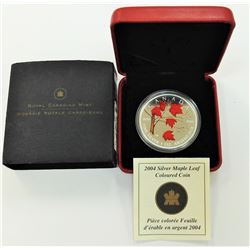 CANADA-2004 COLORIZED SILVER MAPLE LEAF