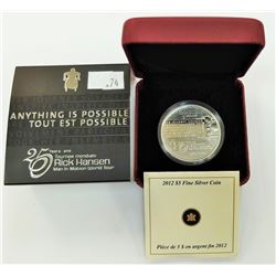 CANADA-2012 $5 SILVER RICK HANSEN COMMEM