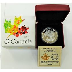 CANADA-2014 $25 SILVER UNDER THE MAPLE TREE