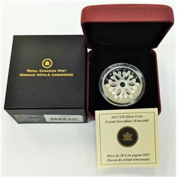 CANADA-2011 $20 SILVER CRYSTAL SNOWFLAKE