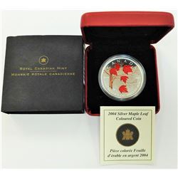 CANADA-2004 $5 SILVER COLORIZED MAPLE LEAF