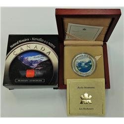 CANADA-2003 $20 SILVER COLORIZED ROCKEY MOUNTAINS