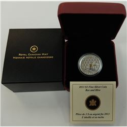 CANADA-2013 $3 SILVER BEE & HIVE