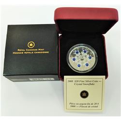 CANADA-2008 $20 SILVER CRYSTAL SNOWFLAKE