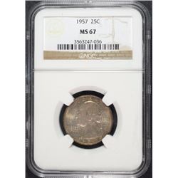 1957 WASHINGTON QUARTER NGC MS 67