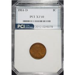 1914-D LINCOLN CENT, PCI XF    KEY!
