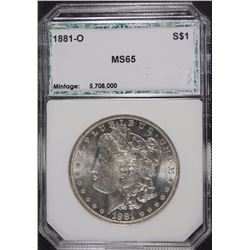1881-O MORGAN SILVER DOLLAR, PCI GEM BU