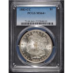 1883-CC MORGAN SILVER DOLLAR, PCGS MS-64+