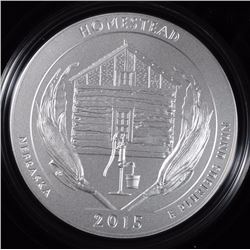 2015 America the Beautiful 5oz Silver Coin Homestead Nat'l Monument of America