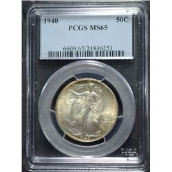 1940 WALKING LIBERTY HALF DOLLAR PCGS MS65
