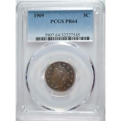 1909 LIBERTY NICKEL PCGS PROOF 64 COLORS! BEAUTIFUL!