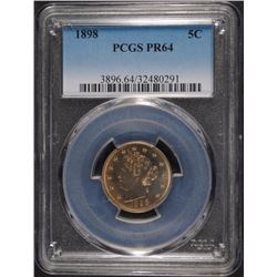 1898 LIBERTY NICKEL PCGS PROOF 64  COLORS! BEAUTIFUL!