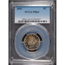1893 LIBERTY NICKEL PCGS PROOF 64  COLORS! BEAUTIFUL!