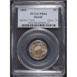 1883 SHIELD NICKEL PCGS PROOF 66! SUPERB!